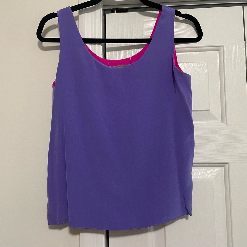 Doncaster Reversible Tank Purple/Pink 100% Silk Size XS